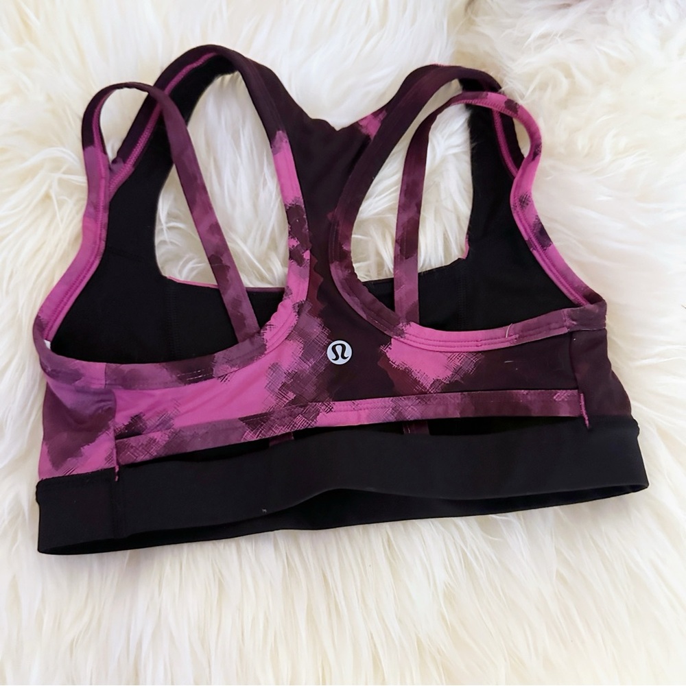 Lululemon Splendour Bra Sz 4 Blooming Raspberry/Black - Picture 12 of 15